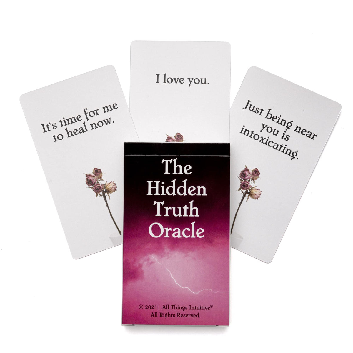 All Things Intuitive Hidden Truth Oracle deck cover with premium packaging for elegant readings.