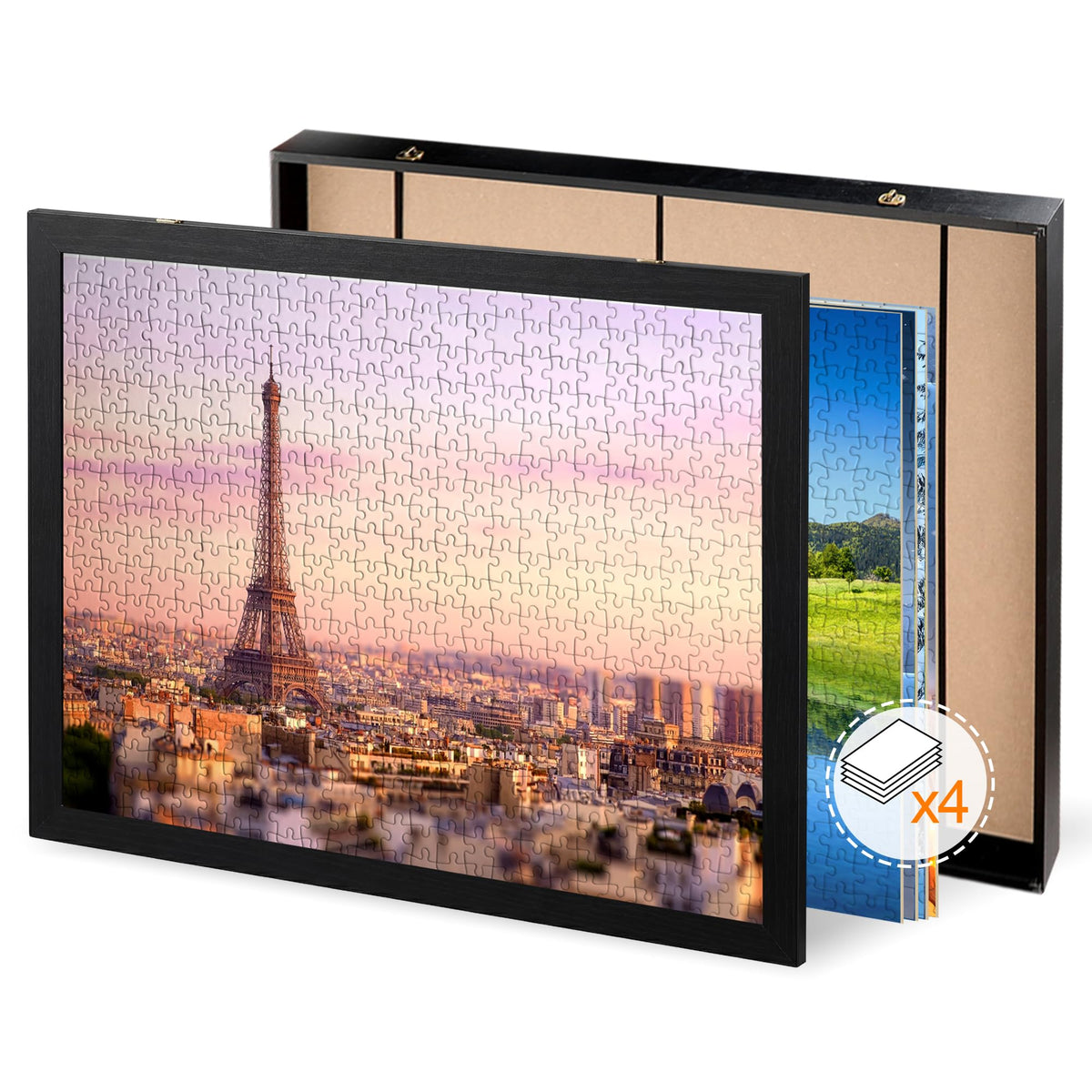 ALL4JIG 1000-piece display fits puzzles for organized showcase.
