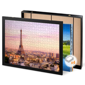 ALL4JIG 1000-piece display fits puzzles for organized showcase.