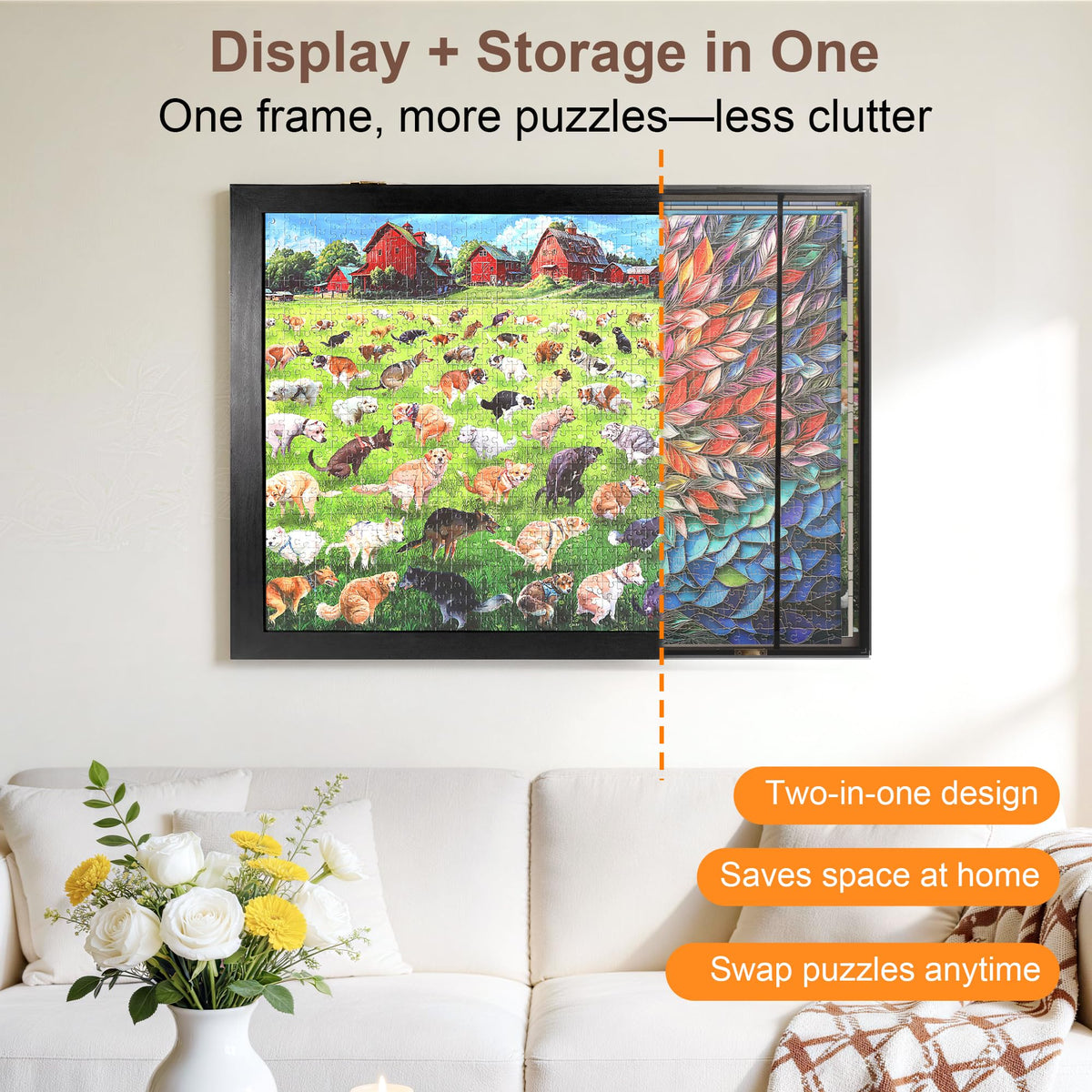 ALL4JIG 1000-piece puzzle display framed for wall art
