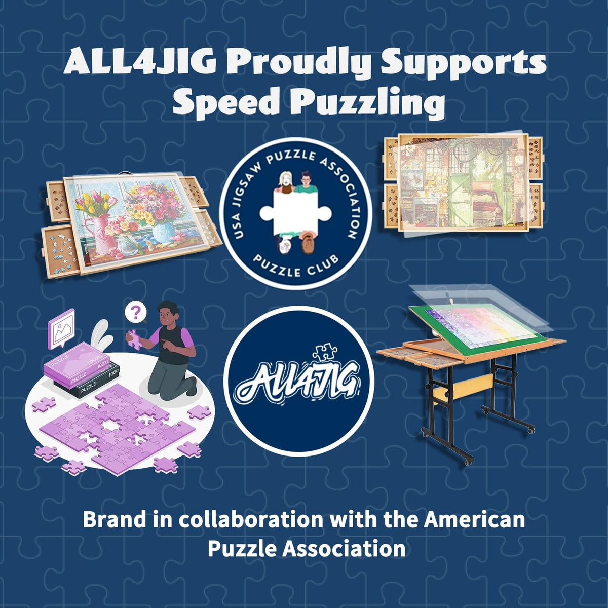ALL4JIG large-capacity board supports up to 1500-piece puzzles securely