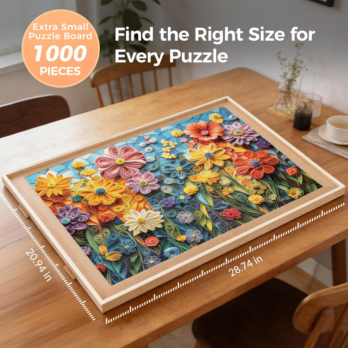 ALL4JIG puzzle-board-lazy-susan-rotation enables smooth 360° reach for faster piece finding.