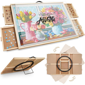 ALL4JIG puzzle board tilting and rotating surface for easy puzzle access