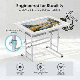 ALL4JIG puzzle table with castors for easy, stable movement.