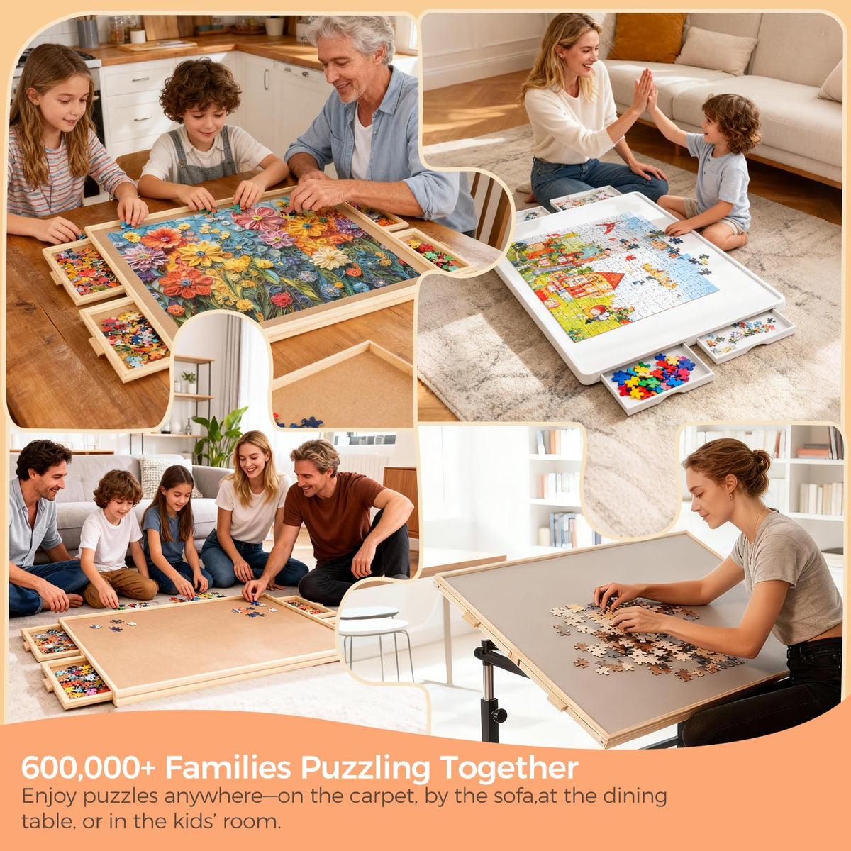 ALL4JIG puzzle-table-dimensions adaptable to different puzzle sizes for versatile setup.