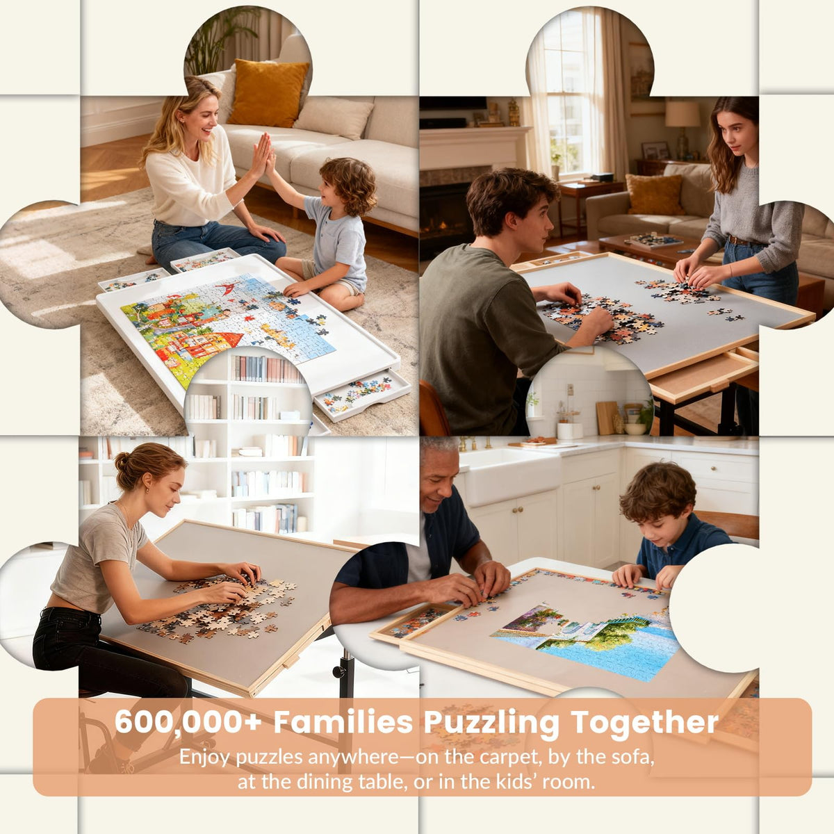 ALL4JIG gift-ready puzzle table, ideal for family puzzle nights