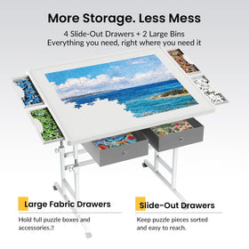 ALL4JIG puzzle table includes a non-slip mat to keep pieces in place.