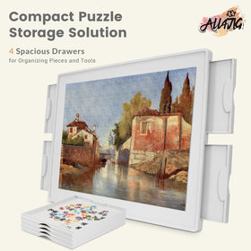 ALL4JIG portable puzzle table with slim 1.2 inch profile for easy storage