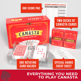 All7s Deluxe Canasta card faces display point values for quick, confident scoring
