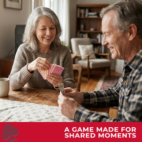 All7s Deluxe Canasta game-night scene shows friends enjoying classic table game fun
