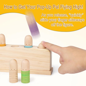 ALLABC Baby Pop Up Doll close-up wood grain highlights premium, non-toxic materials