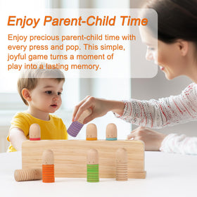 ALLABC Baby Pop Up Doll spring-action promotes focus and fine motor skills