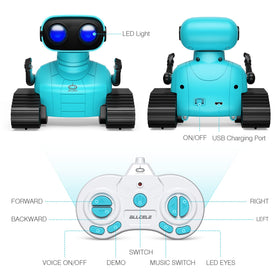 ALLCELE robot toy dances in demo mode with LED lights for added party appeal.