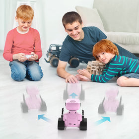 ALLCELE robot toy includes controller and USB charging cable for family play
