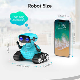 ALLCELE robot toy packaging in blue is gift-ready for birthdays and holidays.