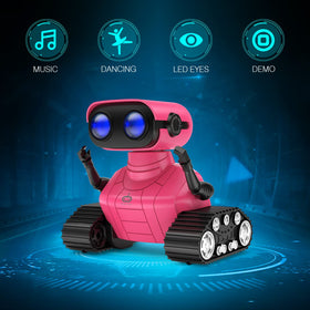 ALLCELE robot toy rose red back view shows compact, easy-to-hold design