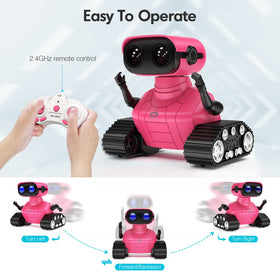 ALLCELE robot toy remote control rose red demonstrates easy 2.4GHz control for kids