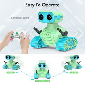 ALLCELE robot toy with tank tracks for smooth indoor exploration