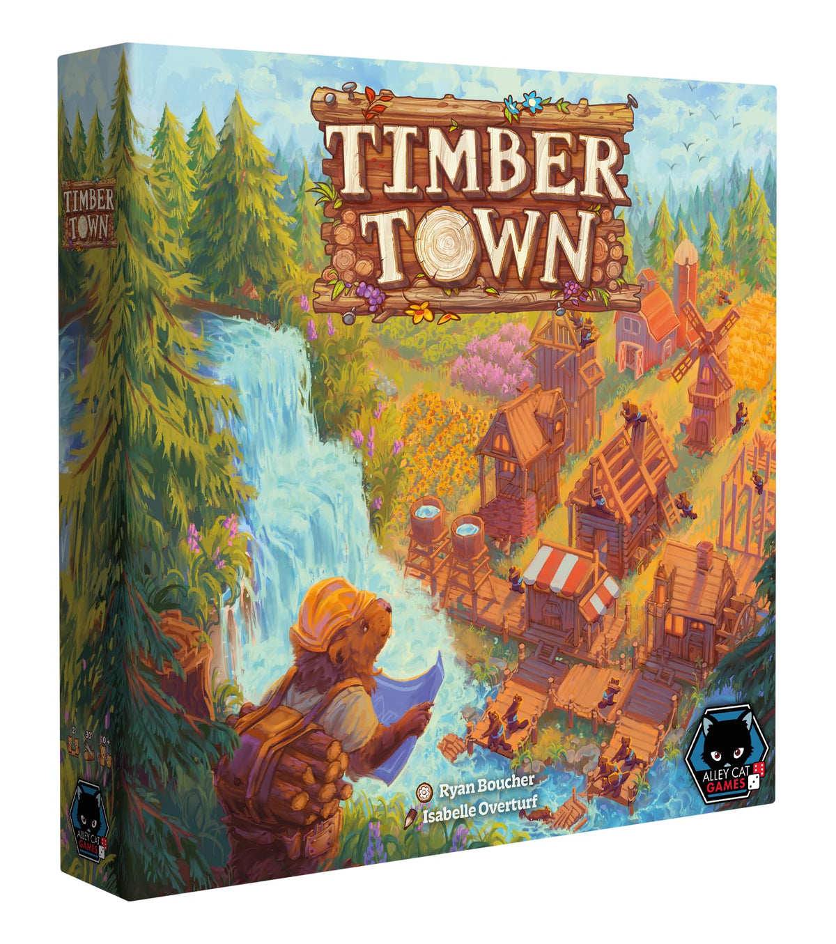 Timber Town cover by Alley Cat Games with beaver town visuals for strategy fans