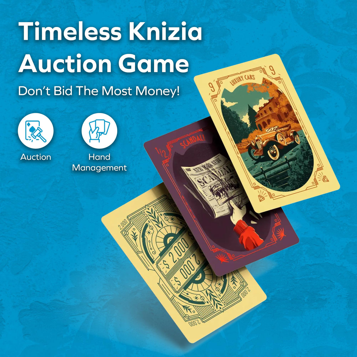 Allplay High Society card deck used in fast auction rounds for strategic bidding