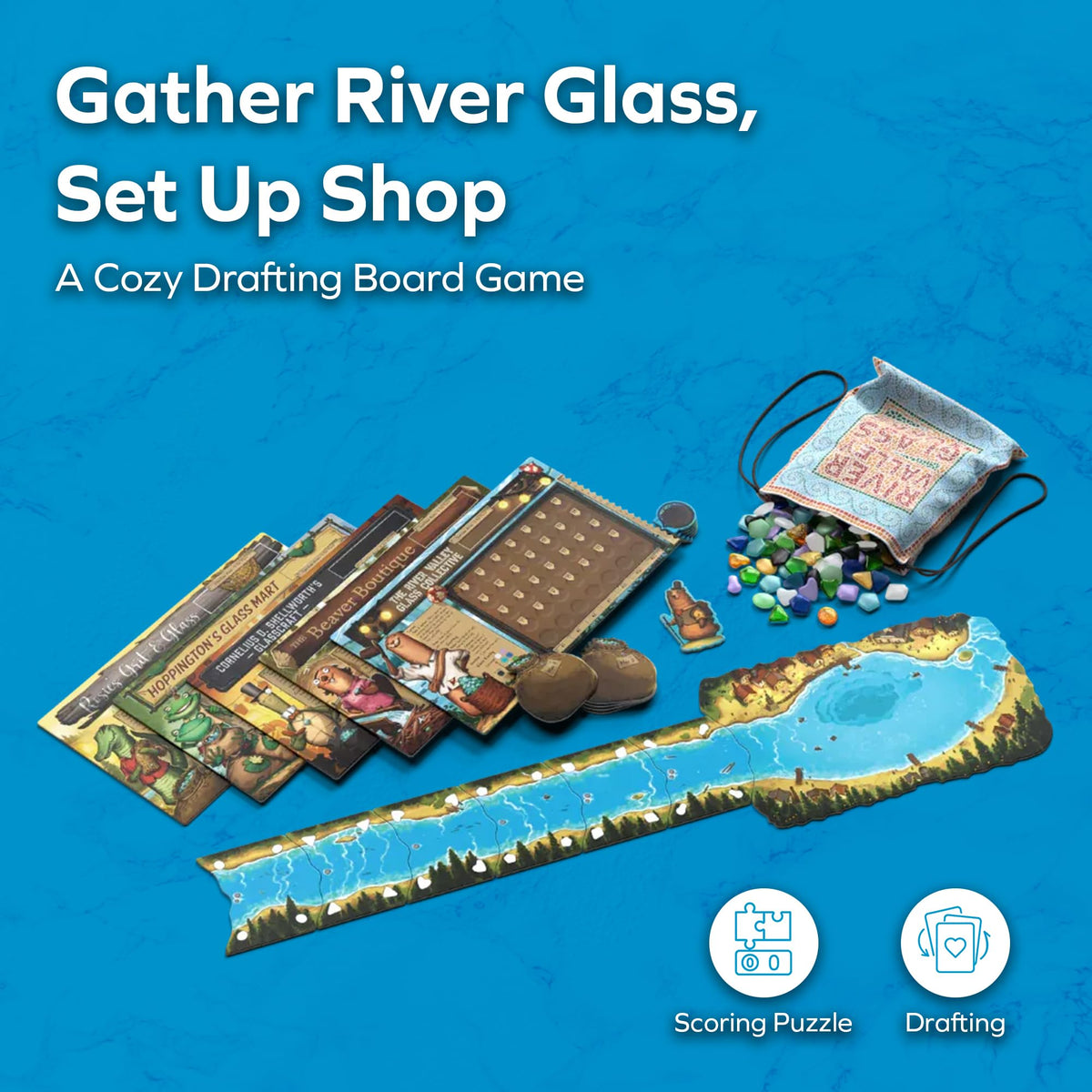 ALLPLAY River Valley Glassworks Deluxe custom wood meeples provide tactile play