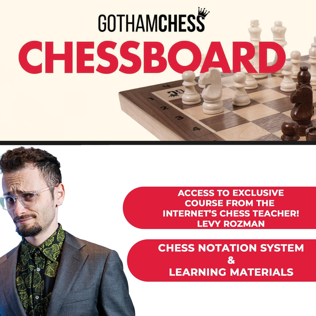 GothamChess Board magnets keep pieces in place during travel.