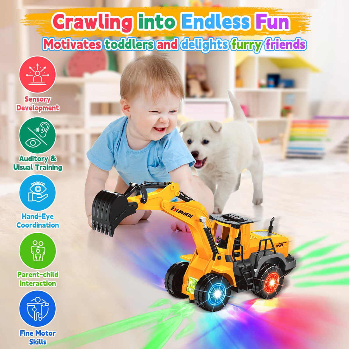 ALOTJOY toy truck detects obstacles for smoother, frustration-free play.