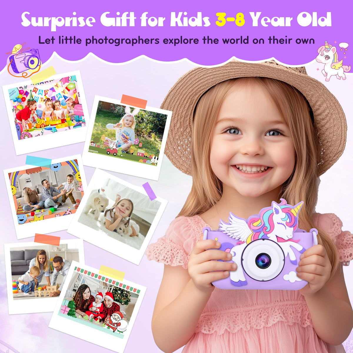 Alotwan Kids Camera 32GB Memory Card keeps memories stored securely.