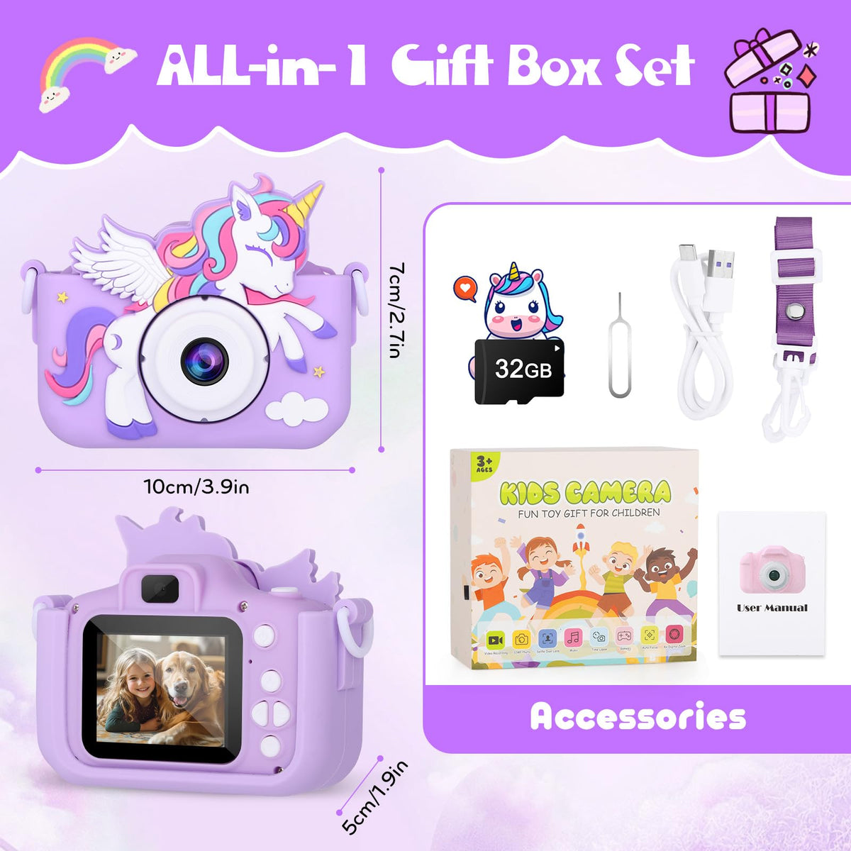 Alotwan Kids Camera Compact Lightweight design fits small hands.