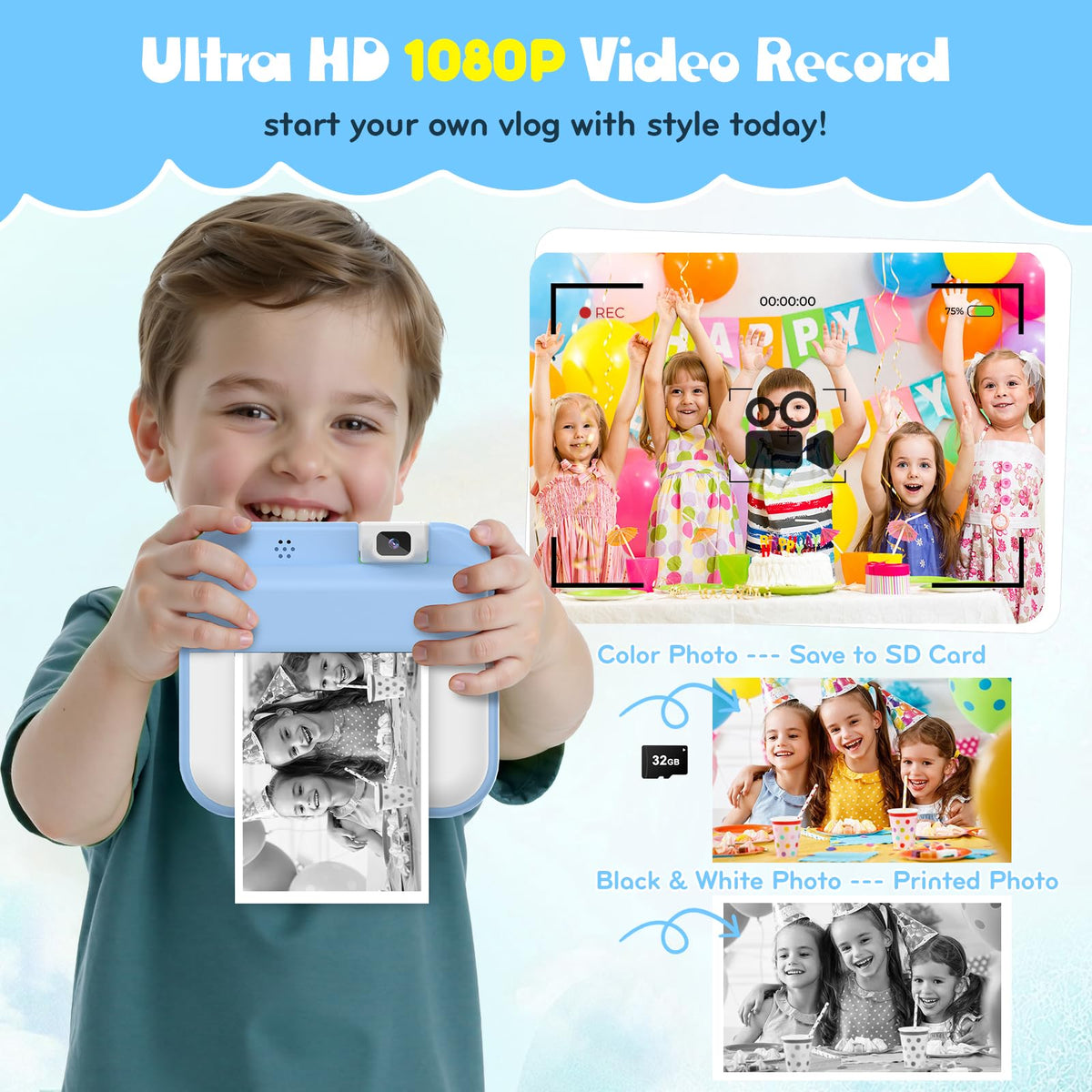 Alotwan Contents include paper rolls and SD card for instant printing.