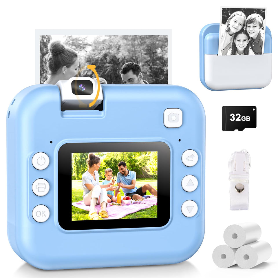 Alotwan Kids Camera Instant Print front view captures memories in seconds.