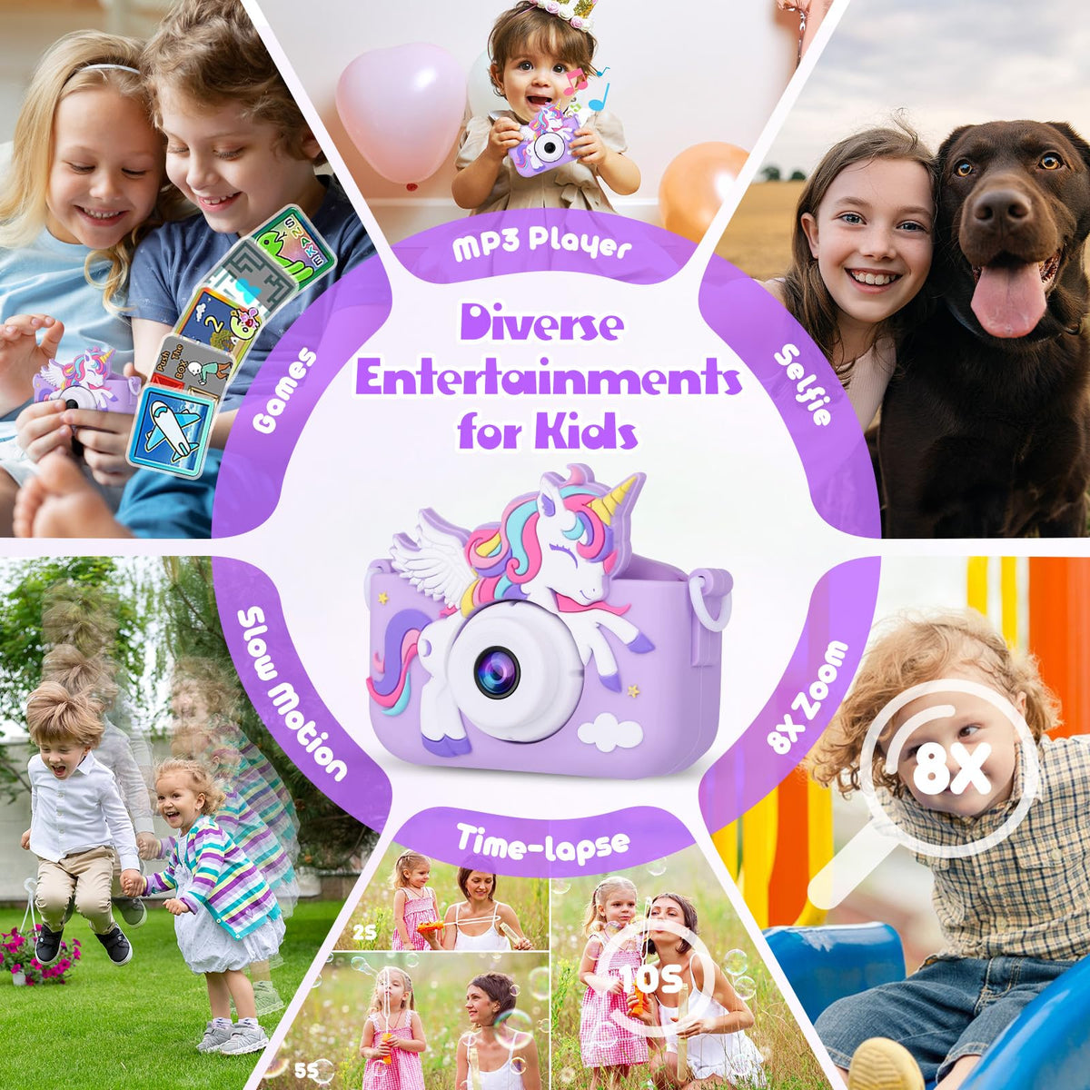 Alotwan Kids Camera Silicone Case offers durable protection during play.