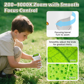 Alotwan Kids Microscope includes 8GB TF card for saving photos and videos.