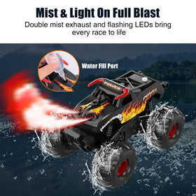 Alotwan RC truck performing 360-degree stunts for dynamic action.