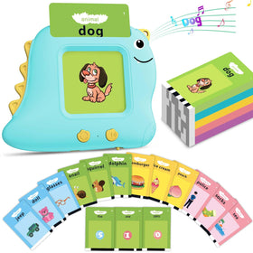 Alotwan talking flash card dinosaur spread shows colorful images to spark vocabulary.