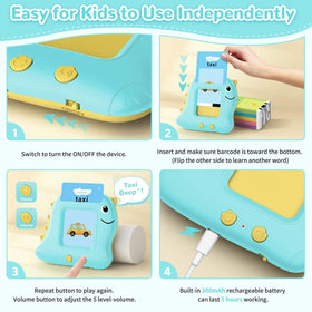 Alotwan talking flash card durable thick cards withstand daily use.