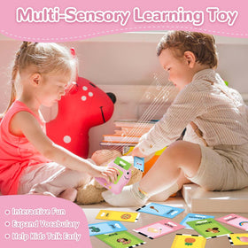 Alotwan thick durable cards withstand daily practice by little hands.