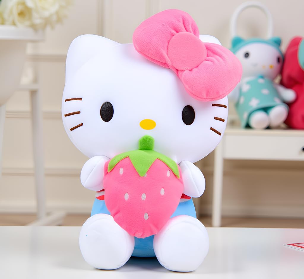 AlphaDesignLuxe kitty plush pink front view, cozy snuggles and room décor.