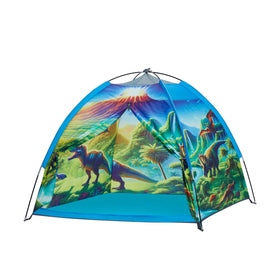Alprang dinosaur tent front view with a durable design for imaginative play.