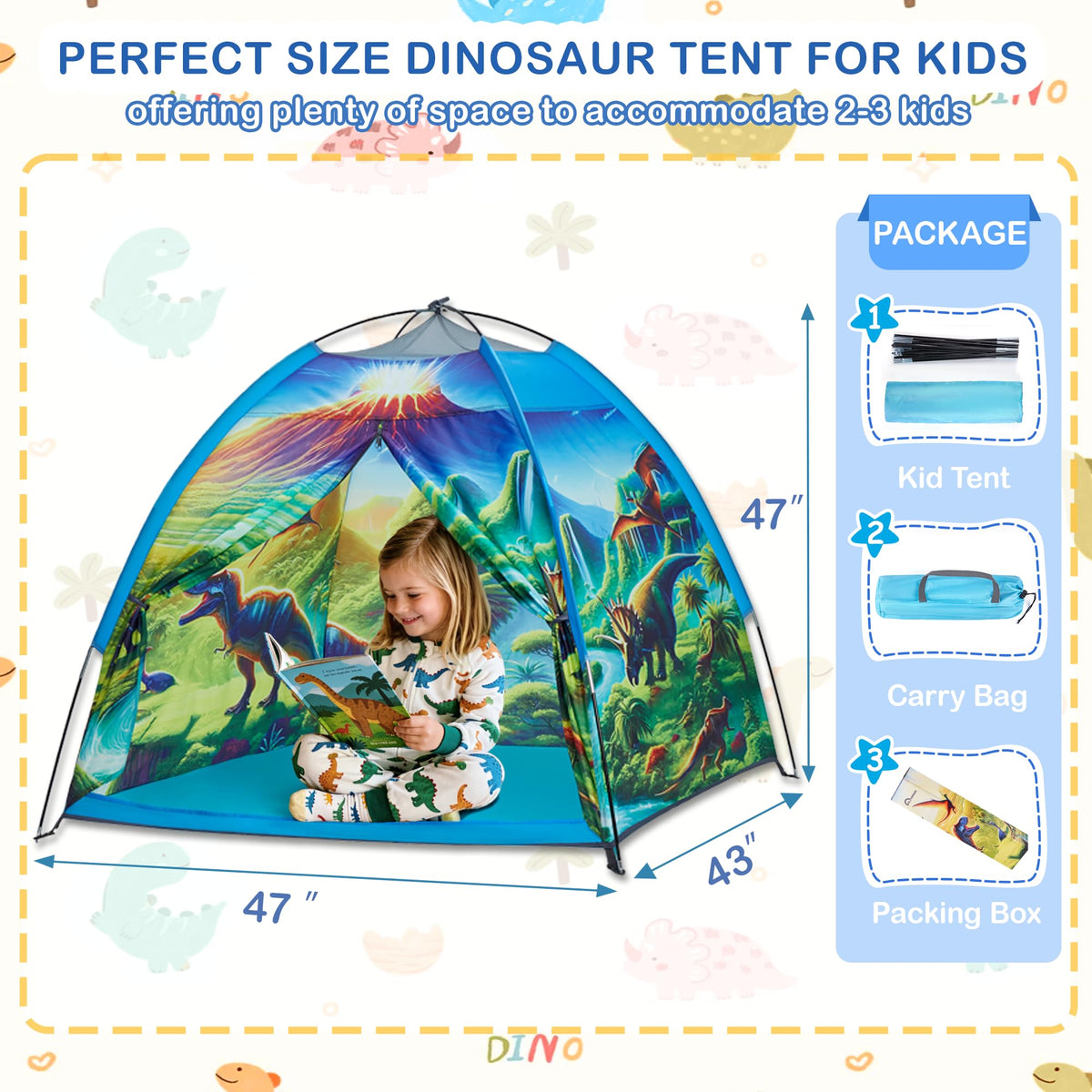 Alprang dinosaur tent outdoor use suitable for backyard or park play.