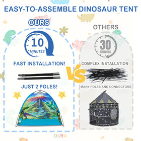 Alprang dinosaur tent portable carry bag facilitates easy storage.