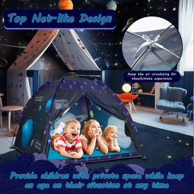 alprang Space World Play Tent Easy Assembly with two fiberglass poles.