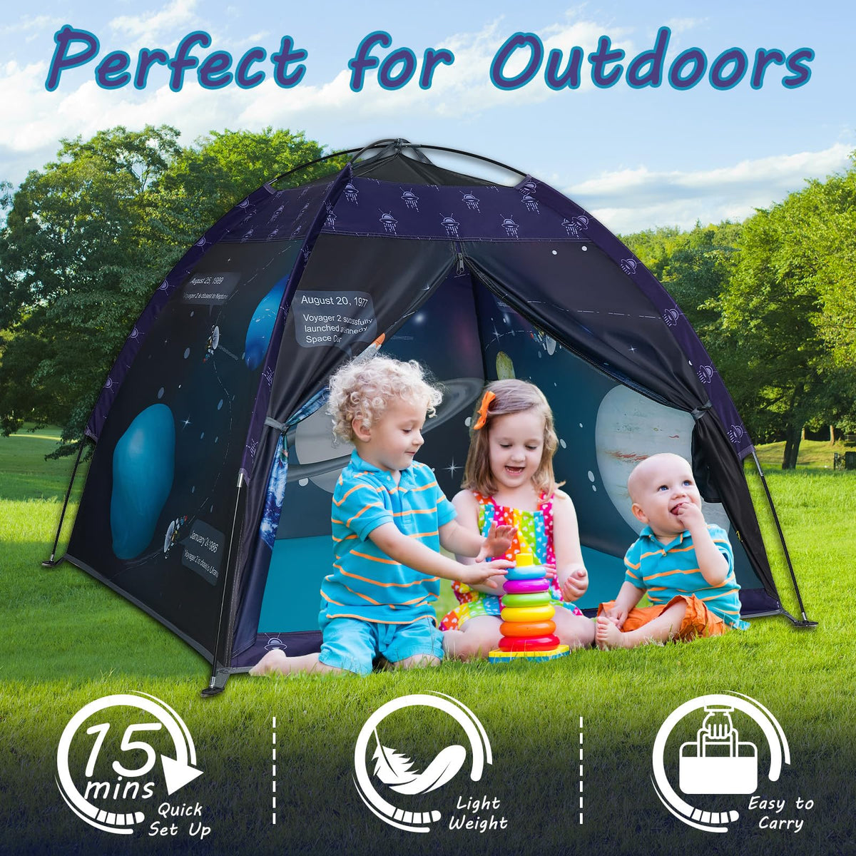 alprang Space World Play Tent Roomy interior for toys and kids.