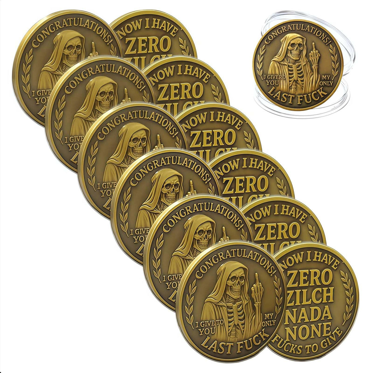 ALRALLI Last Fuck to Give coin front design for bold expression in the office