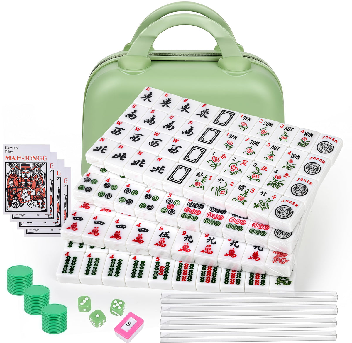 ALRALLI portable mahjong set with carrying bag for easy travel.