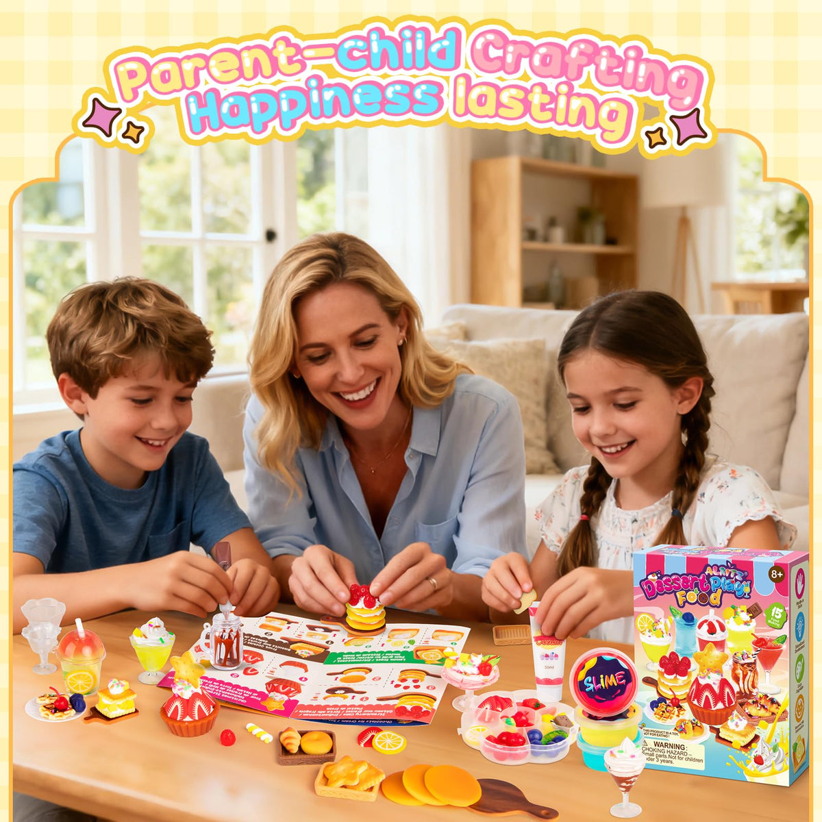 Alritz cream clay and toppings visuals; hands-on crafting builds patience and fine motor control.