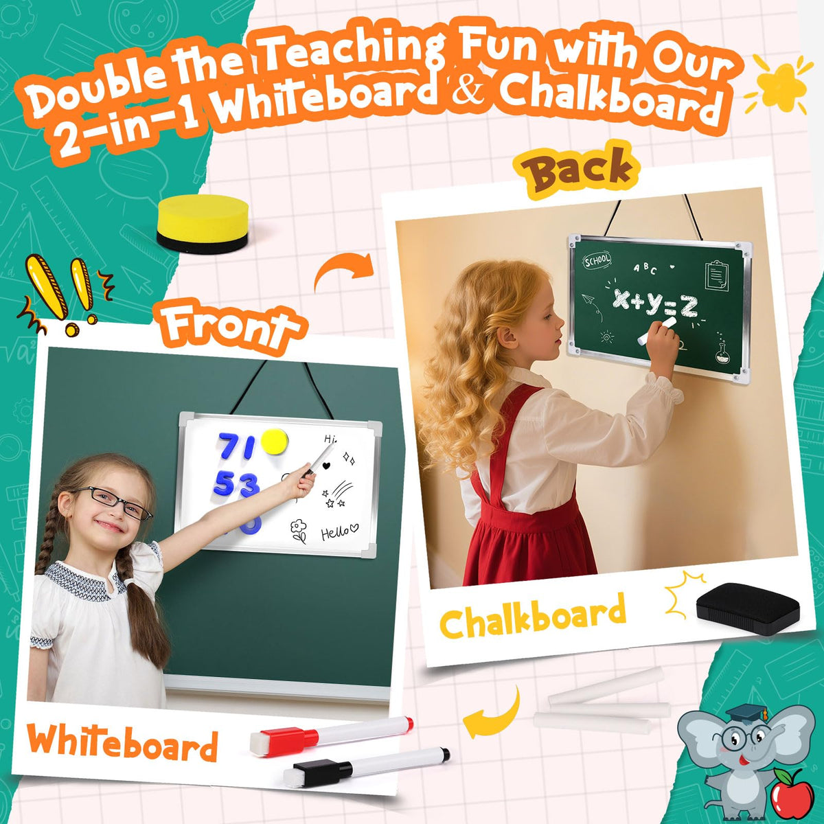 Alritz magnetic numbers with chalkboard eraser support hands on number sense.