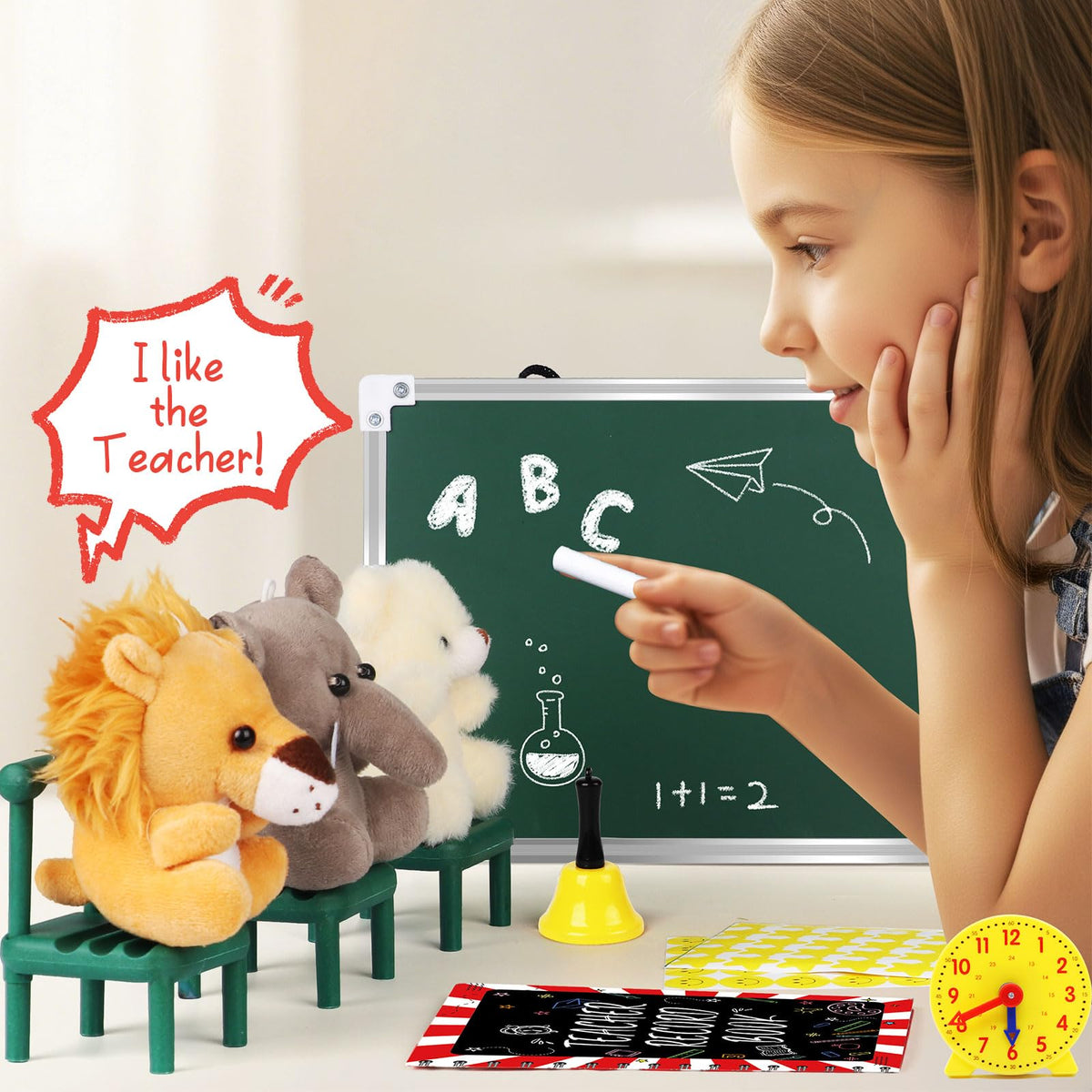 Alritz double sided whiteboard and chalkboard for math practice and drawing.
