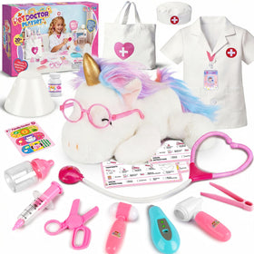 Alritz Unicorn Doctor Kit stethoscope for realistic pretend play and fine motor skills.