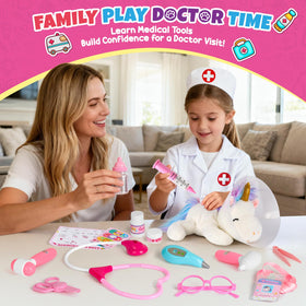 Alritz Unicorn Doctor Kit thermometer supports interactive health checks.